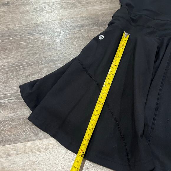 Popflex Black Twirl Dress Built In Shorts Tennis Athletic Dress Large - Picture 10 of 10